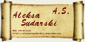 Aleksa Sudarski vizit kartica